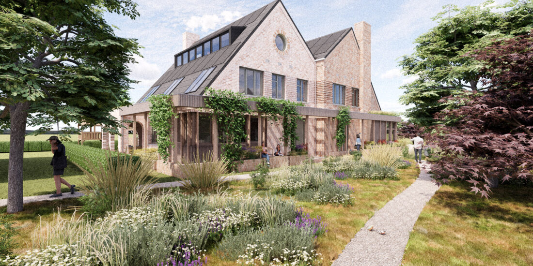 2-onder-1-kap woning gelegen in Waddinxveen, ontworpen met een combinatie van houtbouw en metselwerk, door architectenbureau BRANDVRIES
