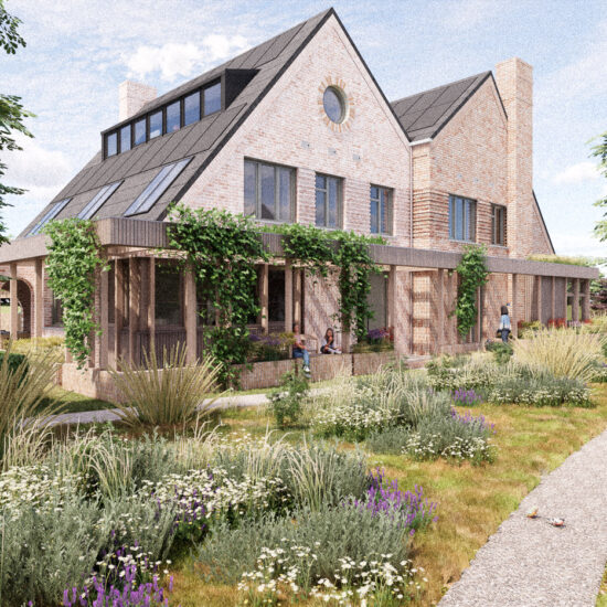 2-onder-1-kap woning gelegen in Waddinxveen, ontworpen met een combinatie van houtbouw en metselwerk, door architectenbureau BRANDVRIES